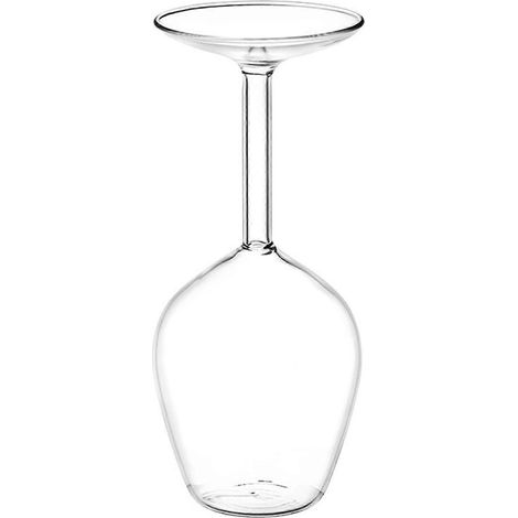 Verre à vin inversé original de 400 ml, à pied long et en verre borosilicate de haute qualité, idéal pour le bar à domicile, les mariages, les dîners et les amateurs de vin. (1/4)