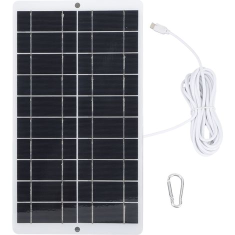 Ortviai Panneau Solaire Portable 8 W 5 V avec Sortie USB-C pour Caméra, Éclairage Urbain et Téléphone – Silicium Monocristallin (1/5)