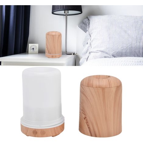 [Luftbefeuchter] 200-ml-USB-Luftbefeuchter in Holzoptik mit 7-LED-Nachtlicht für Schlafzimmer, Büro, Wohnzimmer  Leise (35 dB), automatische Abschaltung (1/5)