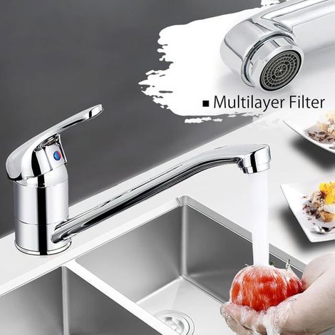 Robinet de cuisine pivotant 360° – Acier inoxydable 304 – Sans plomb ni nickel – Mitigeur évier (1/5)