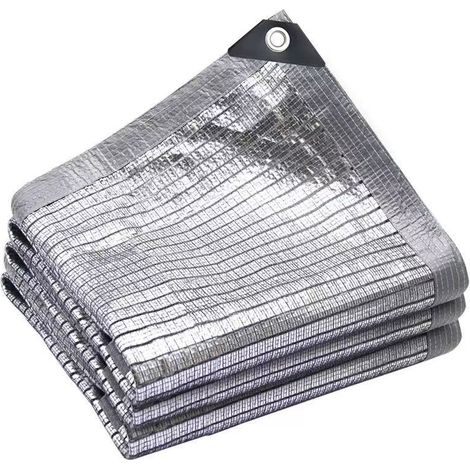 Malla de sombra de aluminio al 99%, tela de sombra de 3x4 m, lámina de aluminio reflectante, tejido de sombra, reflectante, anti-UV, para coche.