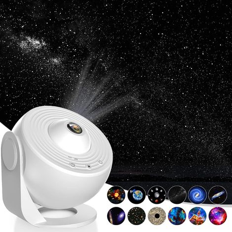 Projecteur d'étoiles, projecteur de planétarium pour chambre à coucher, veilleuse galaxie ultra claire avec 13 disques galaxie interchangeables 4K, rotation à 360° (1/5)