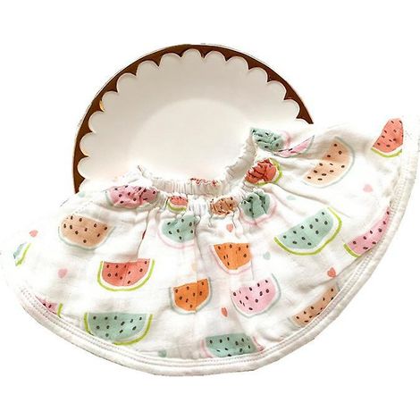 Elastisches Baby-Lätzchen – Wassermelonenmuster, 1 Stück Frottee-Serviette aus Baumwolle und Bambus für Kinder – ideale große Größe fürs Kinderzimmer (1/5)