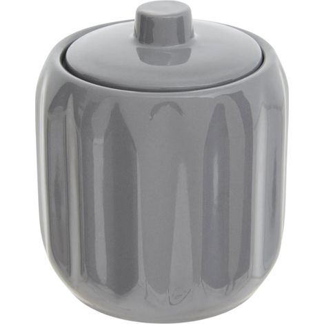 Pot à Cotons en Grès "Suny Colorama" 12cm Gris Béton (1/3)