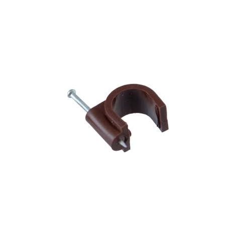 Support Câble Rond - Brun - 12 Mm - 25 Pièces - Fixation De Câble - Accessoire Électrique