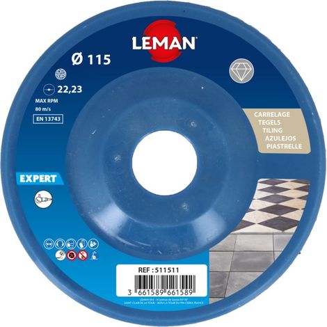 LEMAN Disque Lamelles Diamantees D115 mm Grain 60 5111506 Pierre Beton (1/5)