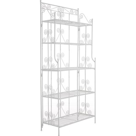 CLP – Etagère de jardin en métal thermolaqué – Hauteur 173 cm – 5 étagères pliantes – Capacité 25 kg – Pour usage intérieur et extérieur