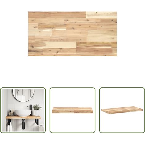 vidaXL Bois d'acacia - Dessus de meuble de salle de bain non traité bois d'acacia (1/5)