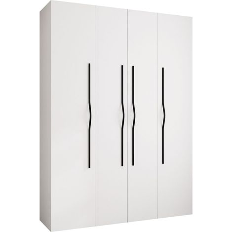Armario Hartford 564, Blanco, 246x180x52cm, Puertas de armario: Con bisagras, Número de estantes: 0