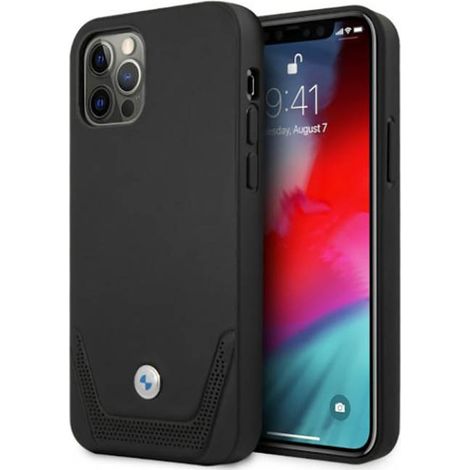 Étui rigide en cuir perforé noir BMW BMHCP12MRSWPK pour iPhone 12/12 Pro 6,1 pouces (1/4)