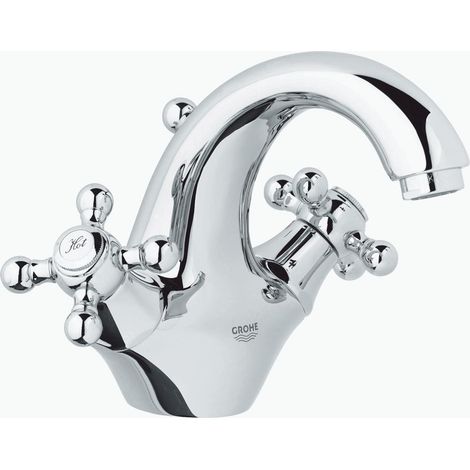 Mélangeur de lavabo monotrou SINFONIA chromé avec bec fixe GROHE 21012000