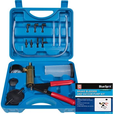 BlueSpot Hand Held Bleed Vacuum Pump Brake Bleeder Tester Kit Set Bleeding