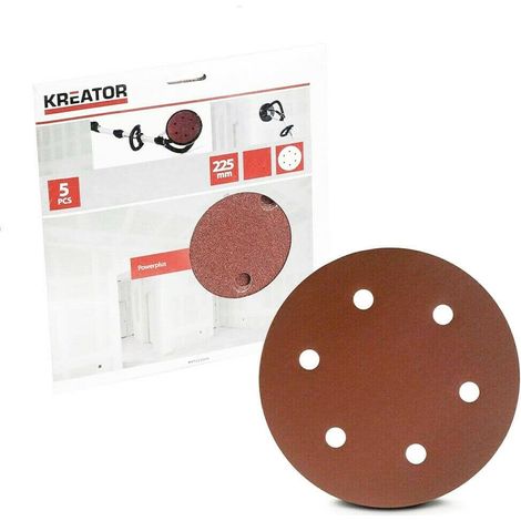 5PZ DISCHI CARTA ABRASIVA DA MURO LEVIGATRICE CARTEGGIATRICE GRANA 100 225MM 644