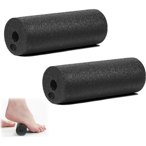 Lot de 2 Rouleaux Fascia Petit 15cm Noir, Auto-Massage Yoga Dos Colonne, Masseur Rouleau Ferme, 5, 3x15cm (1/5)