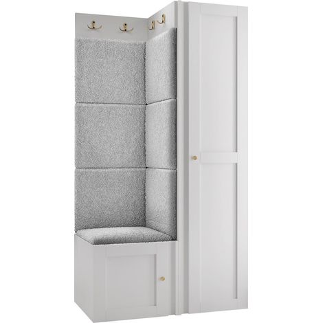 Conjunto para recibidor Hartford 381, Abriamo 6, 186x82x46cm, Aglomerado laminado, Tapiz, MDF, Montada en la pared, Colocada