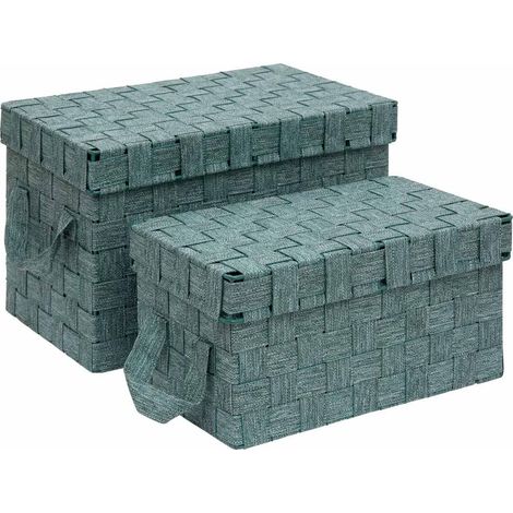 Lot de 2 Boîtes de Rangement "Lise" 35cm Vert (1/5)
