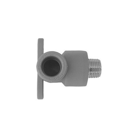 GOMITO FILETTATO MASCHIO CON STAFFE IN POLIPROPILENE- 1/2 x Diam. 20- DH- pezzi 1
