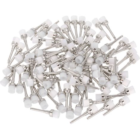 Lot de 100 brosses de polissage dentaire avec bol en nylon, brosses de polissage blanches à clipser, outil dentaire (1/2)
