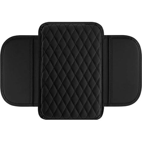 Universal-Armlehnenbezug aus Leder fürs Auto, Armlehnenbezug für die Mittelkonsole mit Stauraum, wasserdichtes Auto-Innenzubehör, Universal-Armlehne für Auto, SUV (schwarz)