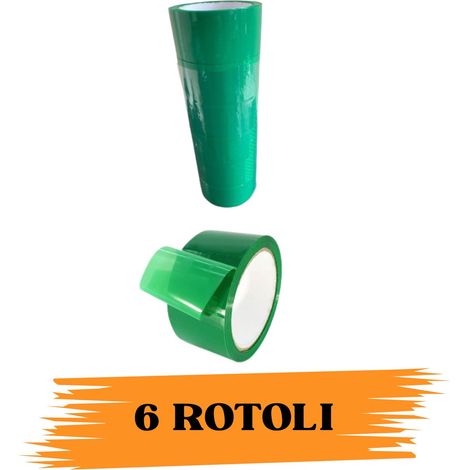 Nastro Adesivo Imballaggio Colorato Green 48mmx66m 6 Rotoli Scotch EcoPrice®