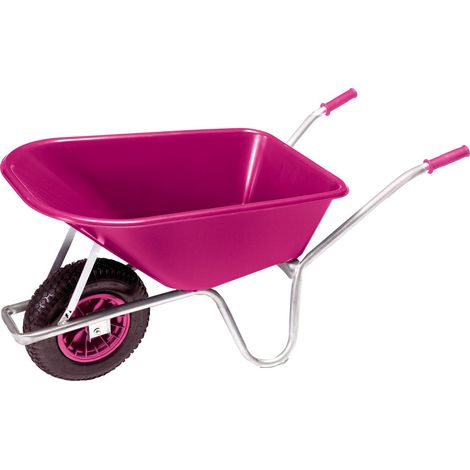 Pro-Bau-Tec Gartenschubkarre Pink 100L PP-Mulde Tragkraft 120kg
