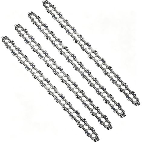 Lot de 4 Chaînes de Tronçonneuse pour Guide-Chaîne de 35 cm 3/8" Lp 1,3 mm 52 Maillons D'entraînement, Chaîne de Tronçonneuse à Faible Rebond (1/5)