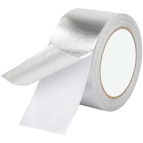 BUNTHAUS PA Aluminiumfolienband, 50 mm x 20 m, selbstklebendes Aluminiumfolienband, für Reparaturen, Rohre, 1 Rolle (1/4)