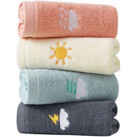 Lntyq – 4er-Set weiche Baumwoll-Badetücher (35,6 x 73,7 cm) – Saugfähig für Spa, Fitnessstudio, Bad und Küche – Maschinenwaschbar (1/5)