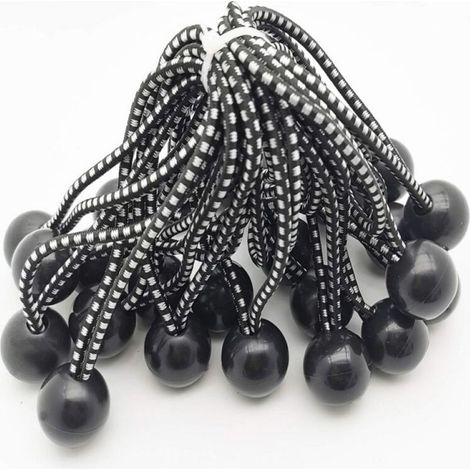25pcs Tendeur Elastique Caoutchouc Professionnel Avec Boule (Noir 150 Mm) Pour Tentes, Bâches, Affiches. Tendeur Bâche, Sangle Élastique, Support De Bâche, Caoutchouc De Bâche, Tendeur Caoutchou (1/3)