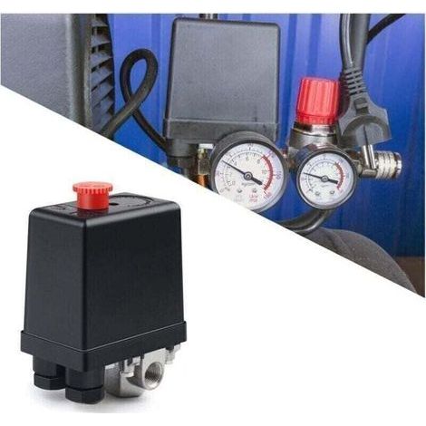 220V Air Compressor Valve – Automatic Pressure Switch with On/Off Switch – Rapid Pressure Reduction – Compatible with Compressors (1/5)