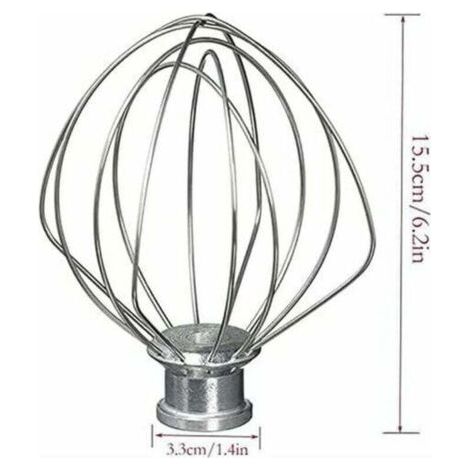 Fouet en acier inoxydable, compatible avec les accessoires de robot culinaire KitchenAid K45WW WP9704329 KSM150 KSM160 K45 KSM90 (1/3)
