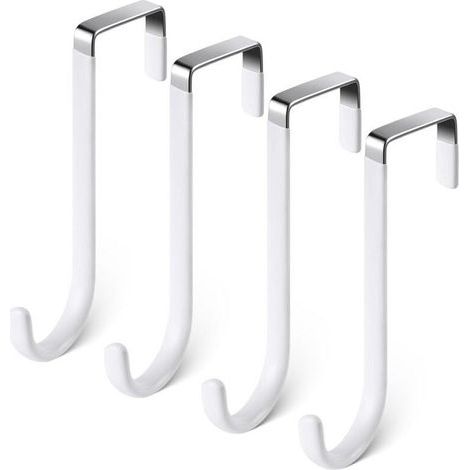 Crochet de porte en acier inoxydable noir – Lot de 4 patères murales polyvalentes pour porte, tiroir, armoire et salle de bains (1/4)