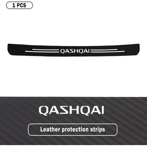 (1 pièce pour Qashqai) Protections de seuil de porte arrière de coffre de voiture,autocollants en fibre de carbone pour Nissan Qashqai J10 J11,logo personnalisé,anti-rayures (1/3)