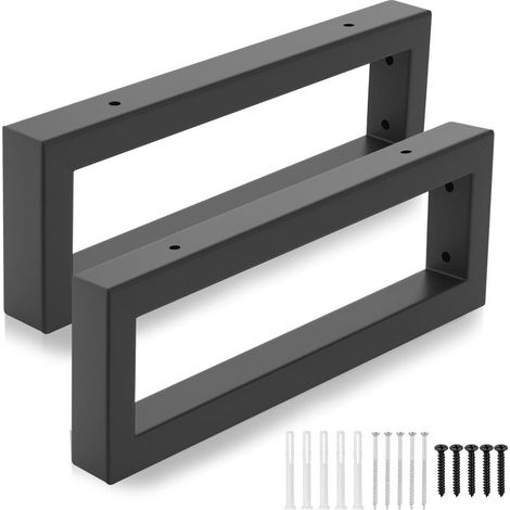 Schwarze Tischbeine aus Metall – 2er-Set – Maße: 30 cm x 10 cm x 3 cm – Robustes Design für Schreibtische und Esstische (1/5)