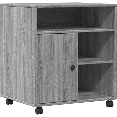 Maison Exclusive - Soporte para impresora con ruedas gris Sonoma