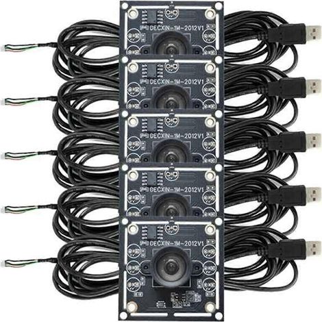 5 Stück 100-Grad-Kameramodul mit 3 Meter Kabel für WinXP/7/8/10 – wie abgebildet