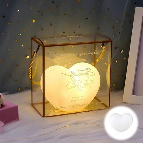 Lampe d'amour mignonne, veilleuse portable kawaii en forme de cœur, veilleuse d'amour créative avec une boîte exquise, cadeau d'anniversaire lampe d'amour pour enfants, veilleuse d'amour (1/5)