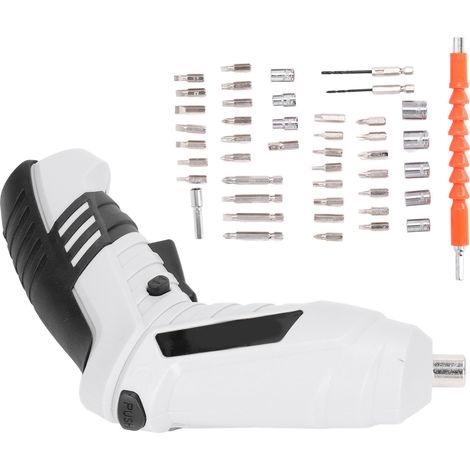 Mini-Klappschrauber, USB-wiederaufladbarer 3,6-V-Lithium-Akku, weiß, kompaktes Akku-Schrauber-Set mit integriertem Akku (1/5)