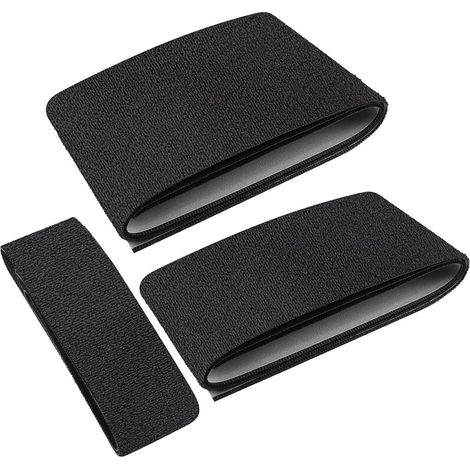 Bande de réparation tissu 3 tailles 10cm/8cm/5cm – Patchs thermocollants en nylon flocage – Bande étanche pour auvent, toile, tente, mobilier extérieur – Kit de réparation noir avec ciseaux (1/5)