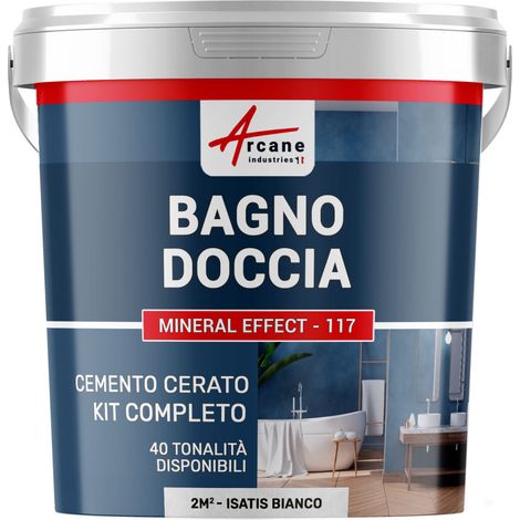 Microcemento bagno e doccia: microcemento impermeabile - 2 m² (in 2 strati) Isatis Bianco - ARCANE INDUSTRIES