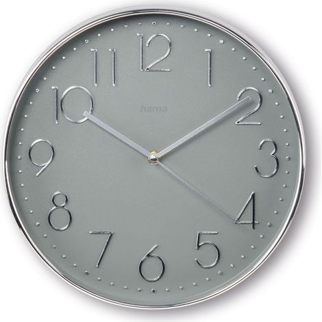 Hama Orologio da Parete Korsika Orologio Murale Argento Grigio 30 cm