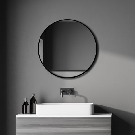 Miroir Mural décoratif Noir Mat Ø 60 cm (1/5)
