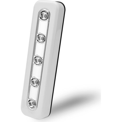 Weiße Schrankleuchte, Nachtlicht mit 5 LED-Touch-Batterien, einstellbar