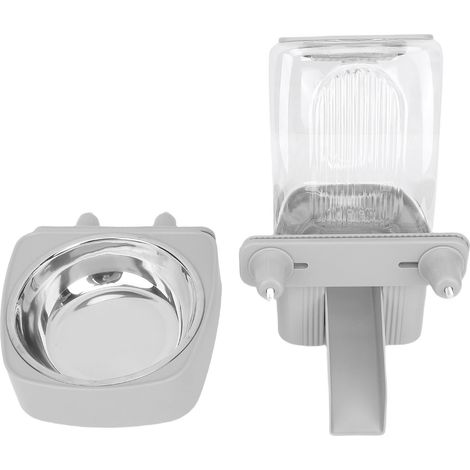 Distributeur de nourriture suspendu pour chat, grande capacité, gain de place, distributeur d'eau pour animaux de compagnie, pour Cage, gris (1/5)