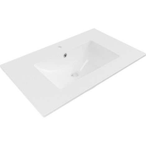 Lavabo de encastrar cerámico 76x46,5x17,5 cm, Blanco