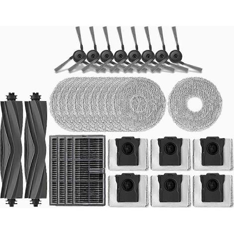 Pour MOVA P50 Ultra/P50 Pro Ultra robot accessoires pour aspirateur brosse principale, brosse latérale et chiffon de serpillière filtre HEPA sac à poussière (1/5)