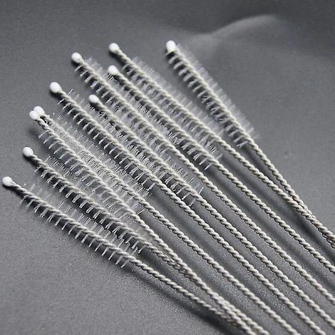 Lot de 10 pailles en nylon, brosse de nettoyage, tube en acier inoxydable de petite taille.-AquaForge (1/5)
