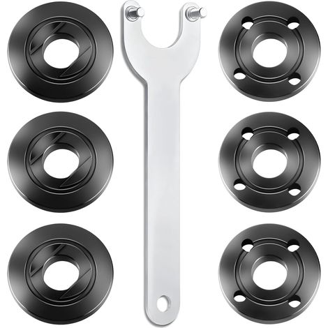 Ensemble écrou et clé pour meuleuse d'angle – Écrou de blocage à bride en métal (filetage 5/8-11) de qualité supérieure, compatible avec Dewalt, Milwaukee, Makita, Metabo, Bosch, Ryobi (1/5)
