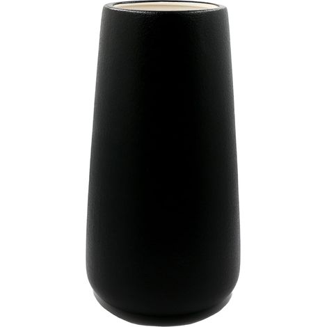 Florero de Ceramica Negro de 20cm de Alto Superficie esmerilada, floreros Modernos para Decoracion , florero Boho para Flores Frescas Flores secas (1/5)