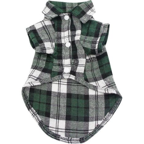 XL Grün kariertes Hundeshirt – Weiche und bequeme Haustierkleidung (1/5)